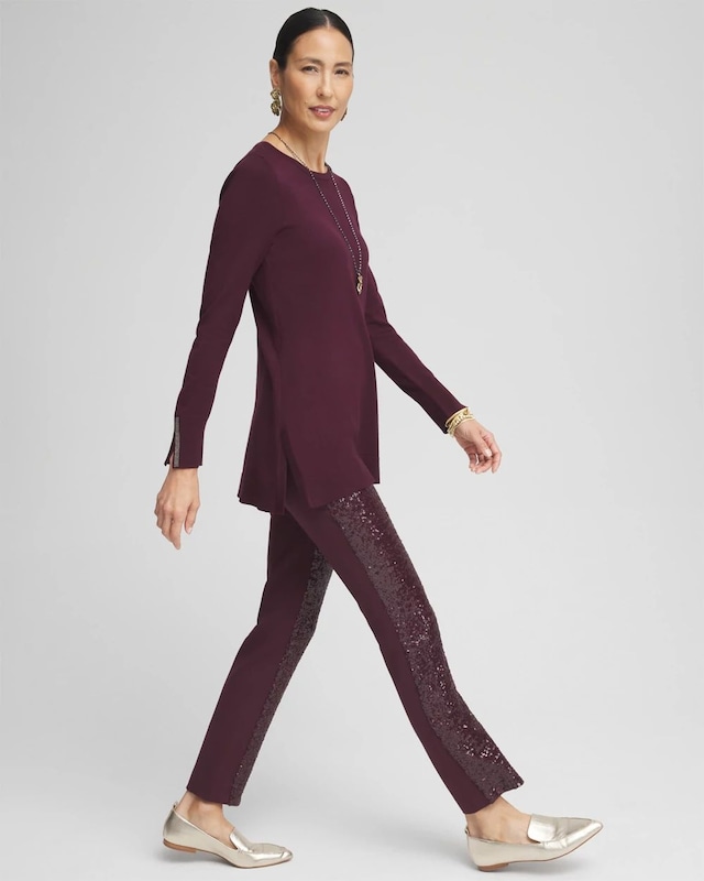 Embellished Crew Neck Sweater Tunic - image 2
